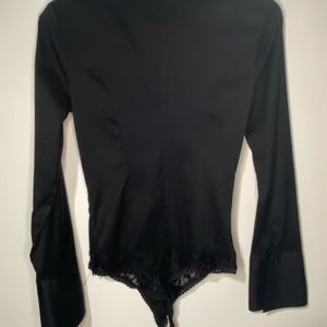 BISOU BISOU Black button down bodysuit